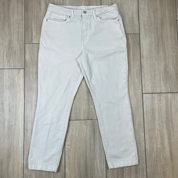 Good American Denim - Good American Good Curve Cropped Jeans Women's 12/31 Ivory High Rise Straight